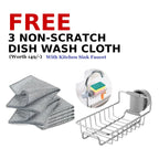 Kitchen Steel Sink Organizer - Get Free 3 Non-Scratch Dish Wash Cloth (worth 199/-)